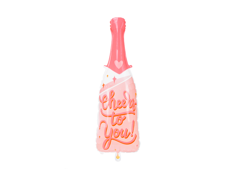 Folienballon Sektflasche "Cheers to you", 38 x 97 cm - Farbmix