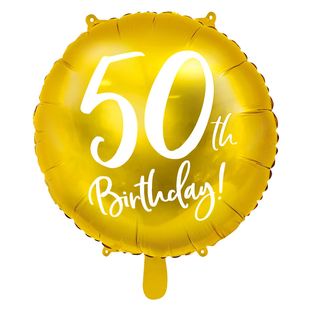 Folienballon 50th Birthday Gold, 45 cm