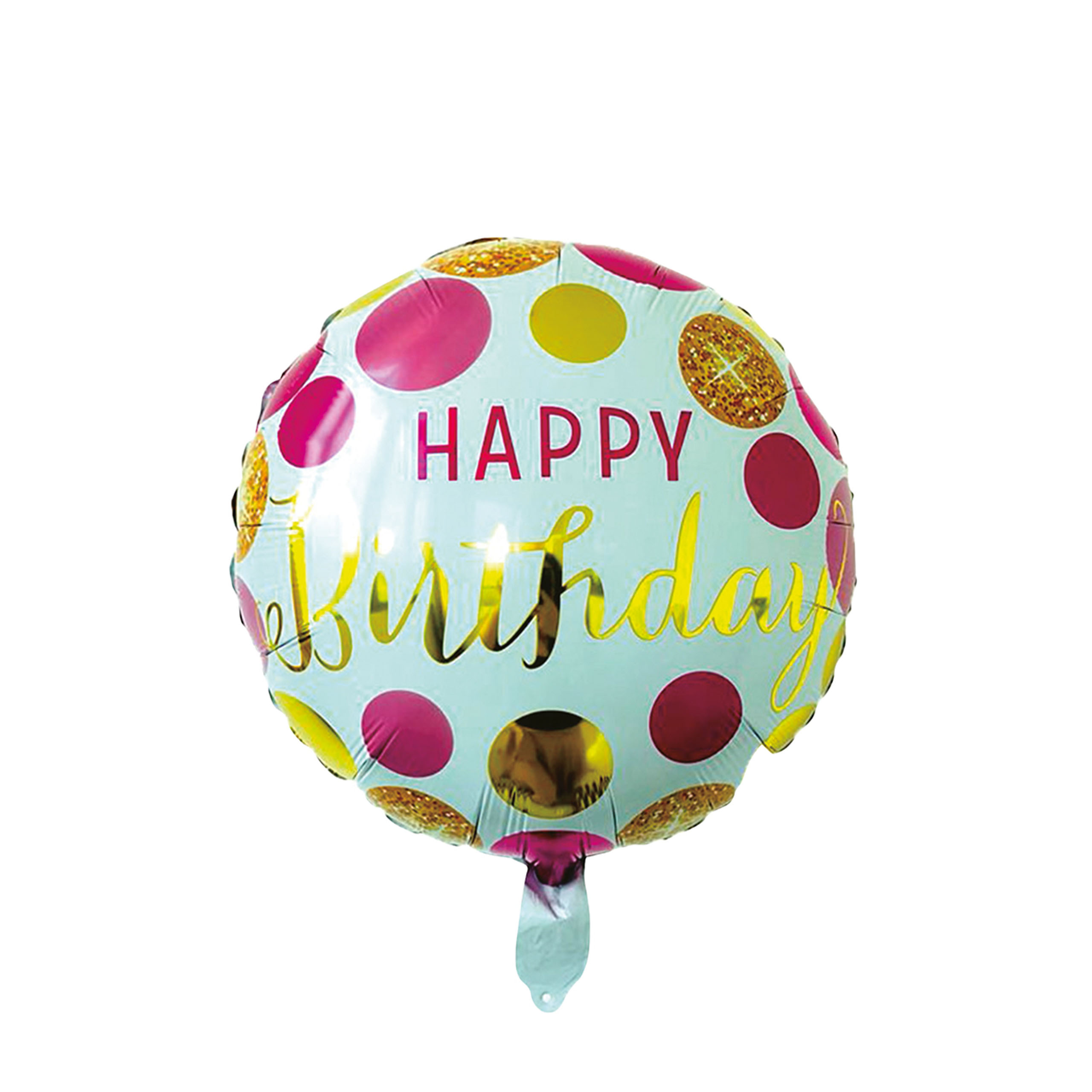 Folienballon Happy Birthday bunt metallic Ø 45 cm