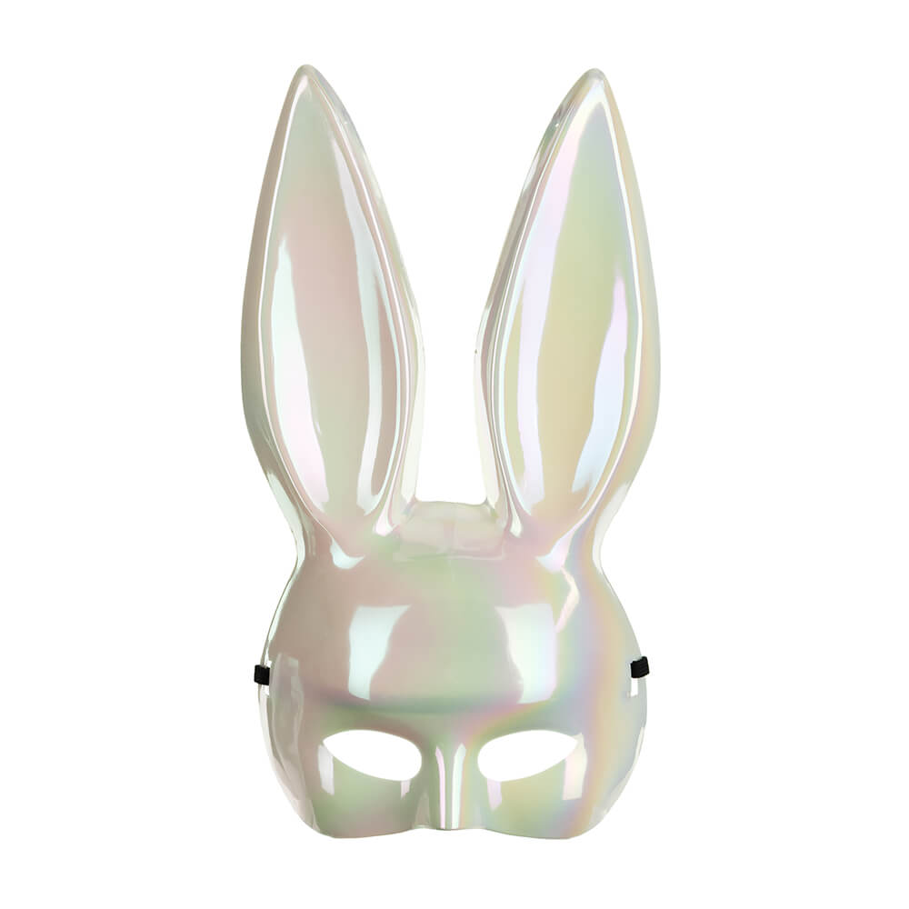 Hasenmaske opalisierendes Weiß Hasenmaske opalisierendes Weiß