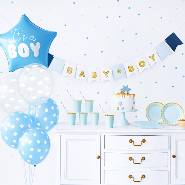 SP1828_01 Partyset It is a Boy blau gold 49 tlg. 6 Personen