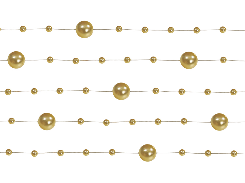 Perlengirlanden, Gold, 1,3 m - 5 Stk