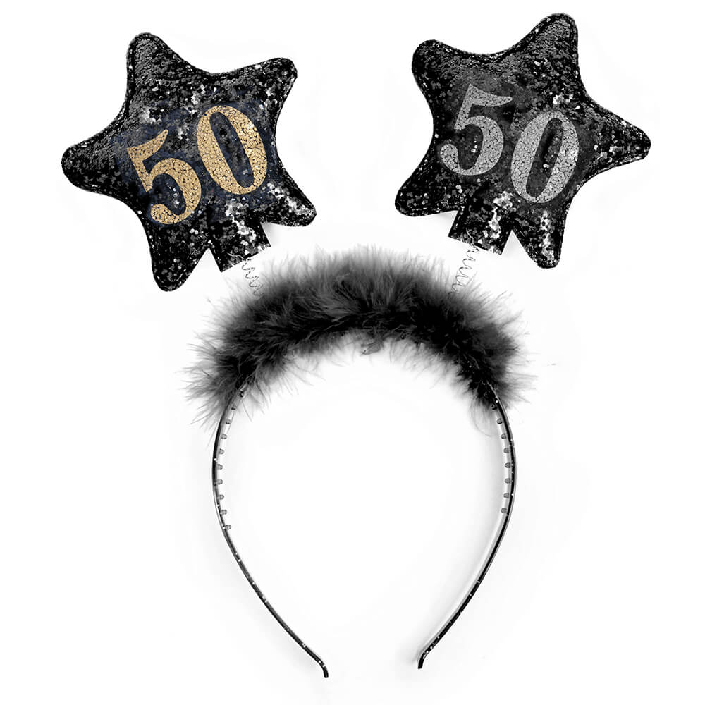 Stirnband mit Sternen 50, Schwarz