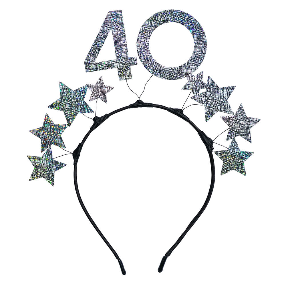 Stirnband mit Sternen 40, Silber