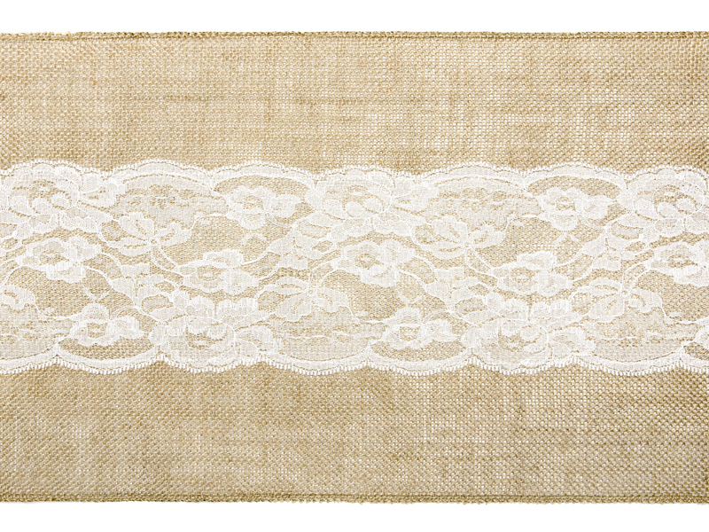 Tischläufer aus Jute mit Spitze 0,28 x 2,75 m