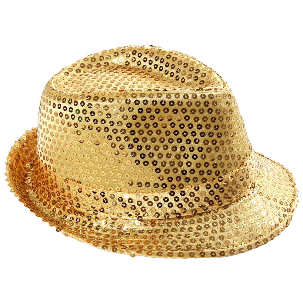 Hut mit Pailletten Gold