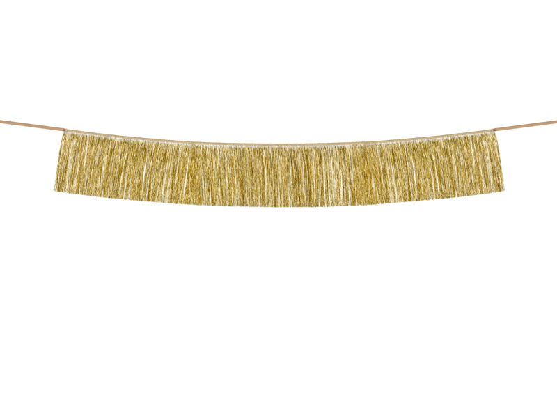 Fransengirlande Gold, 20cm x 135cm