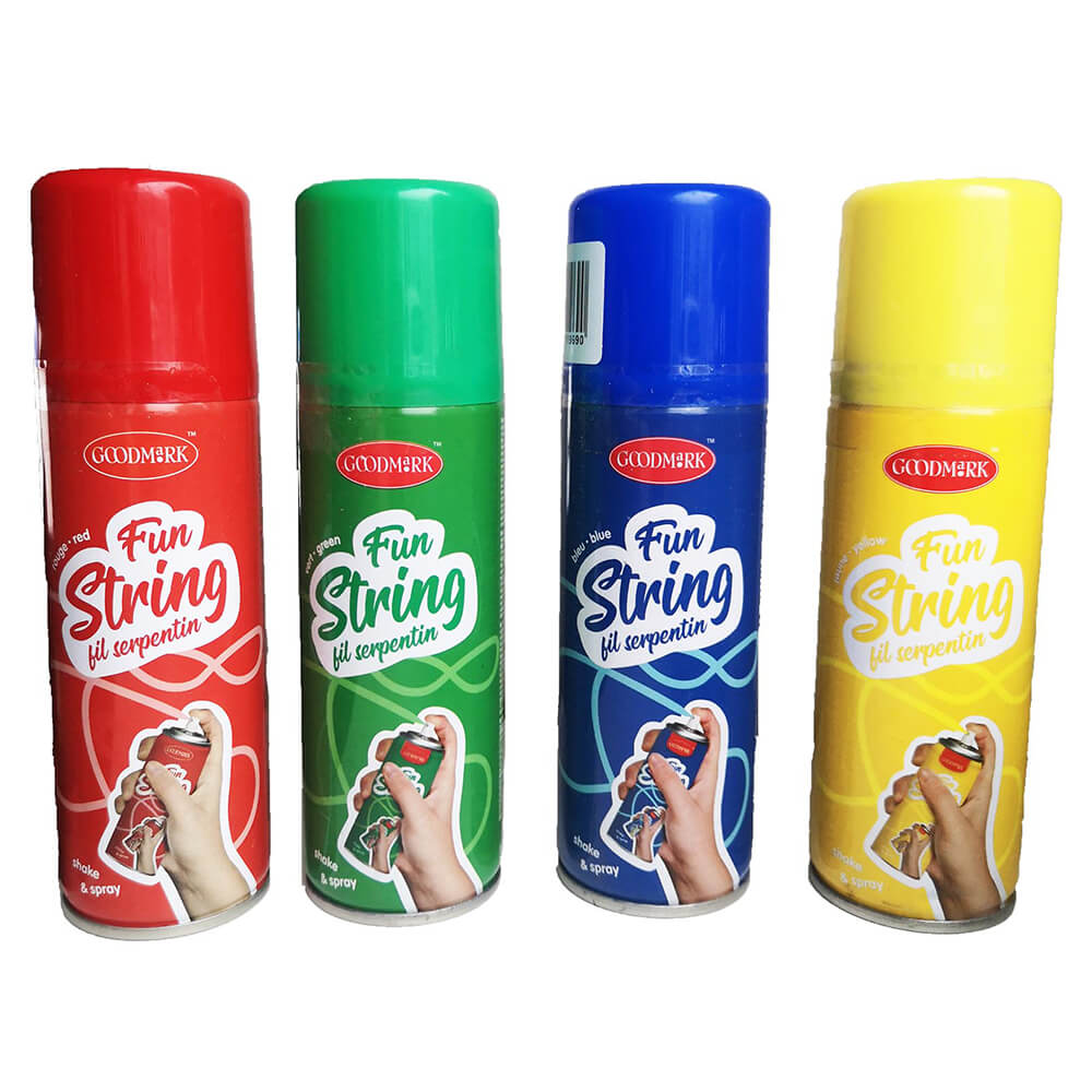 Luftschlangen-Spray, 4er Set, 70 ml Dose