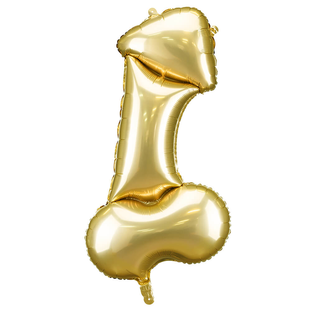 Folienballon Penis, 46 x 88 cm, Gold