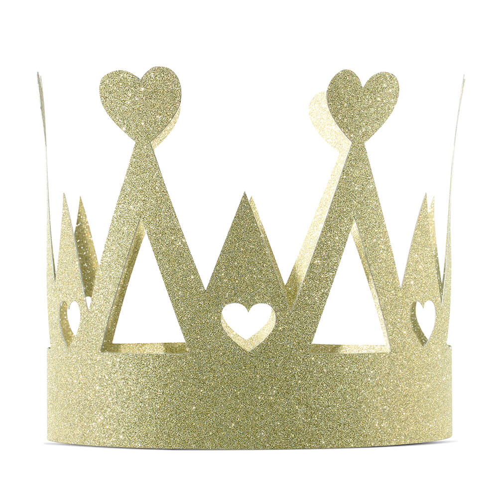 Krone aus Glitzerpapier, gold