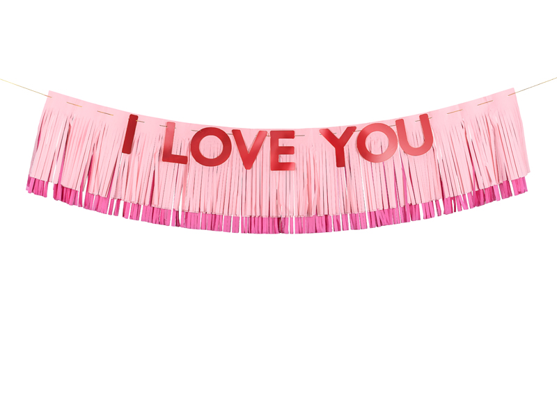 Banner I Love You, 150x13 cm, mix