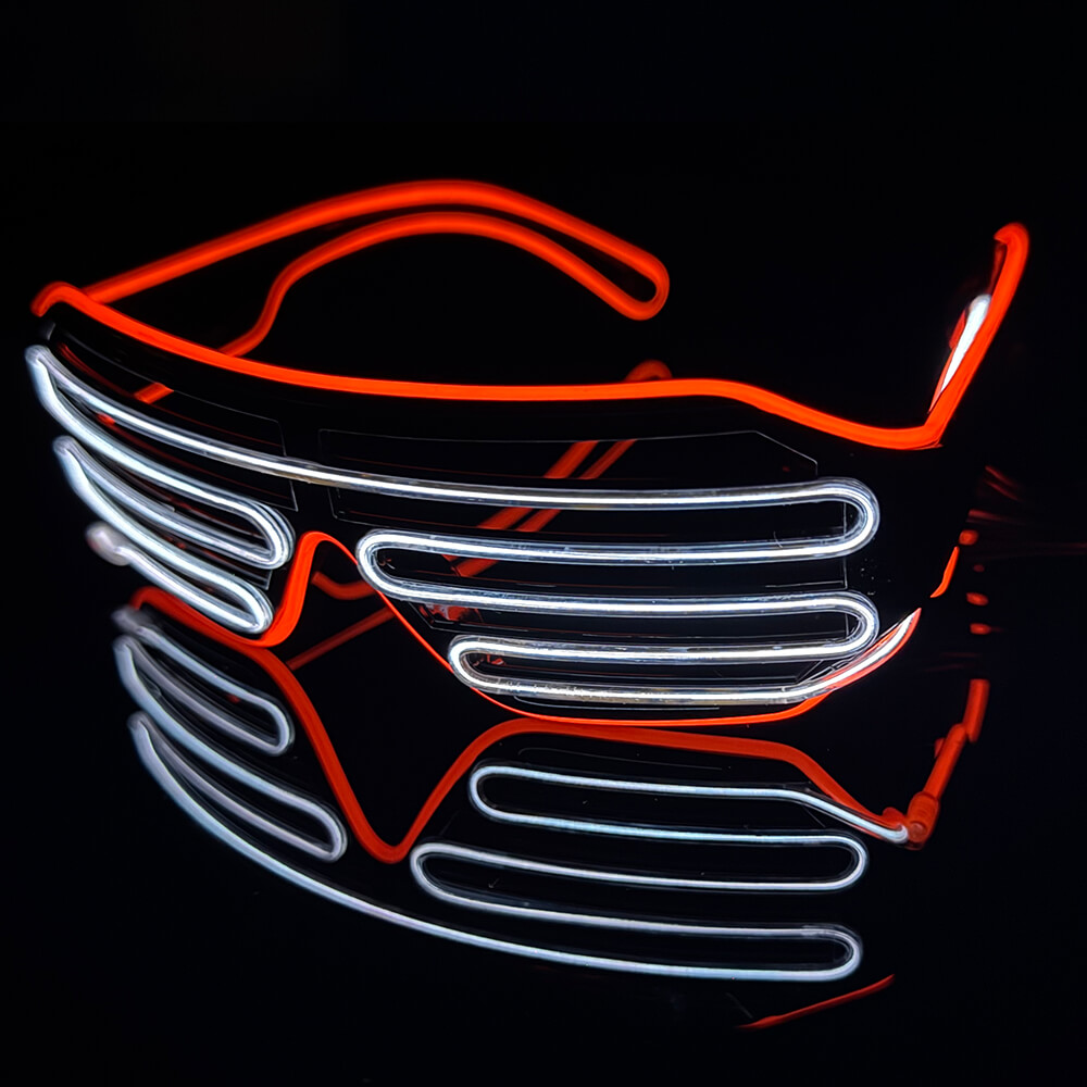 BLINXS EL Neon-Brille, Rot - Weiß
