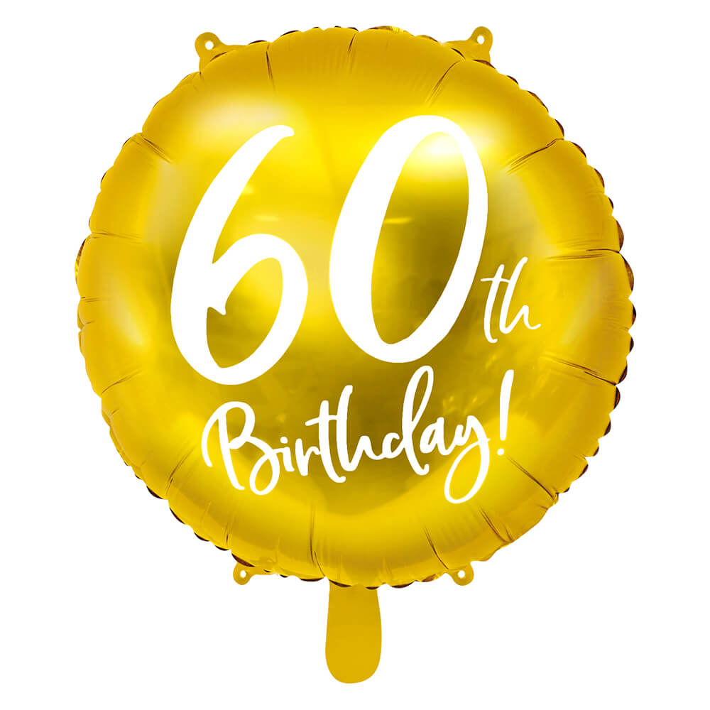 Folienballon 60th Birthday Gold, 45 cm
