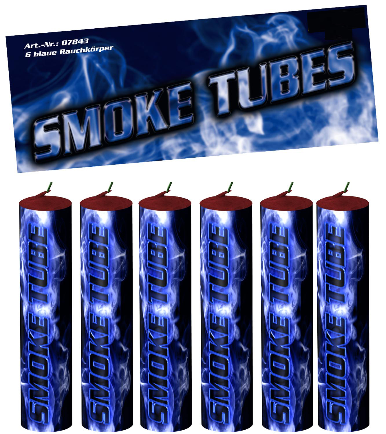 Smoke Tubes/ Rauchfackeln 6er Beutel Blau