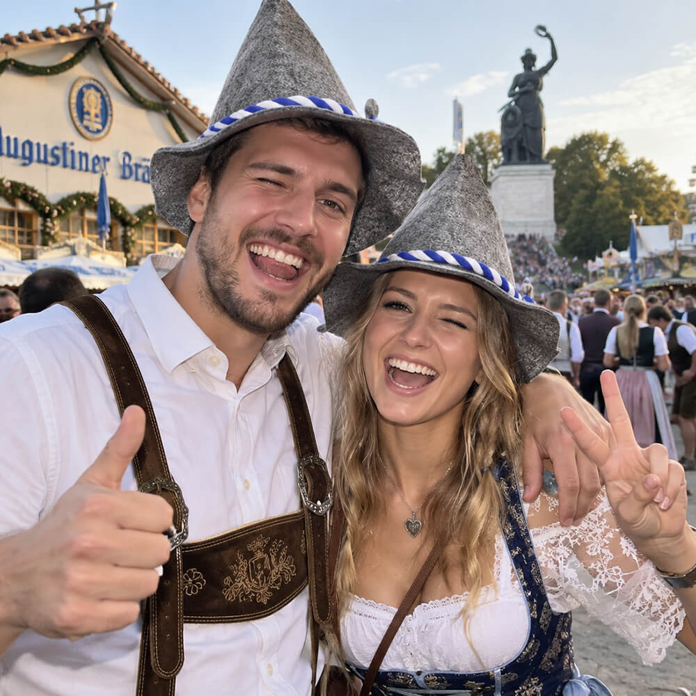 Oktoberfest Hut Seppel Blau / Weiß