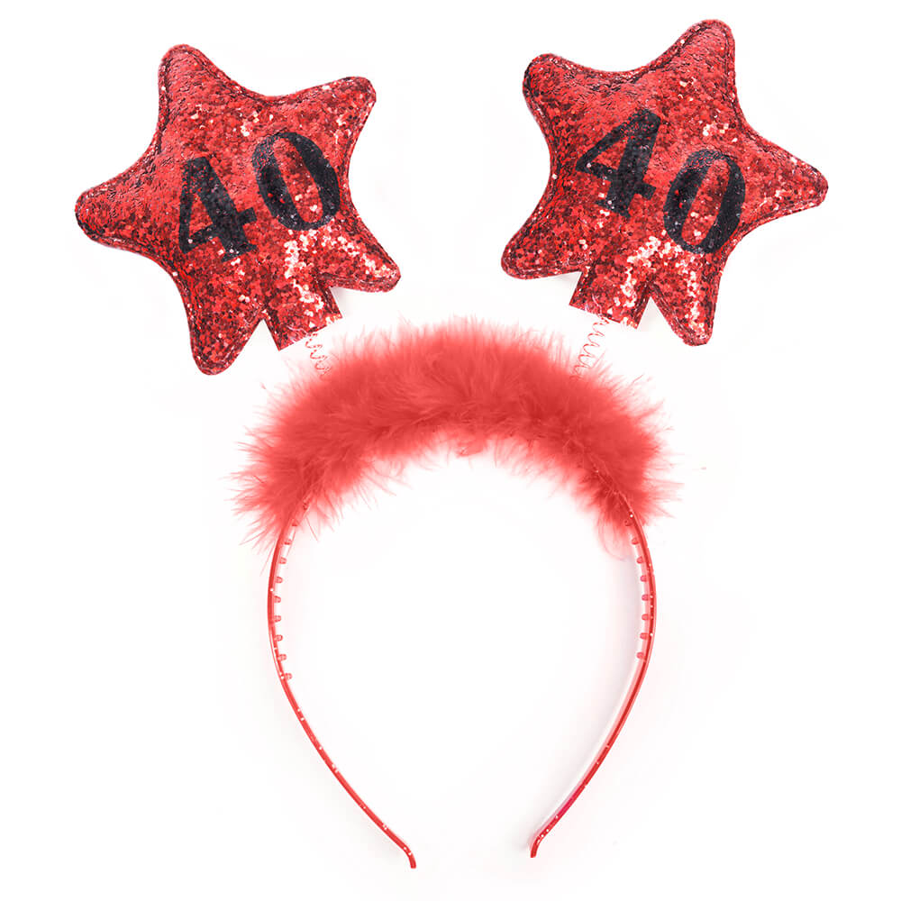 Stirnband mit Sternen 40, Rot