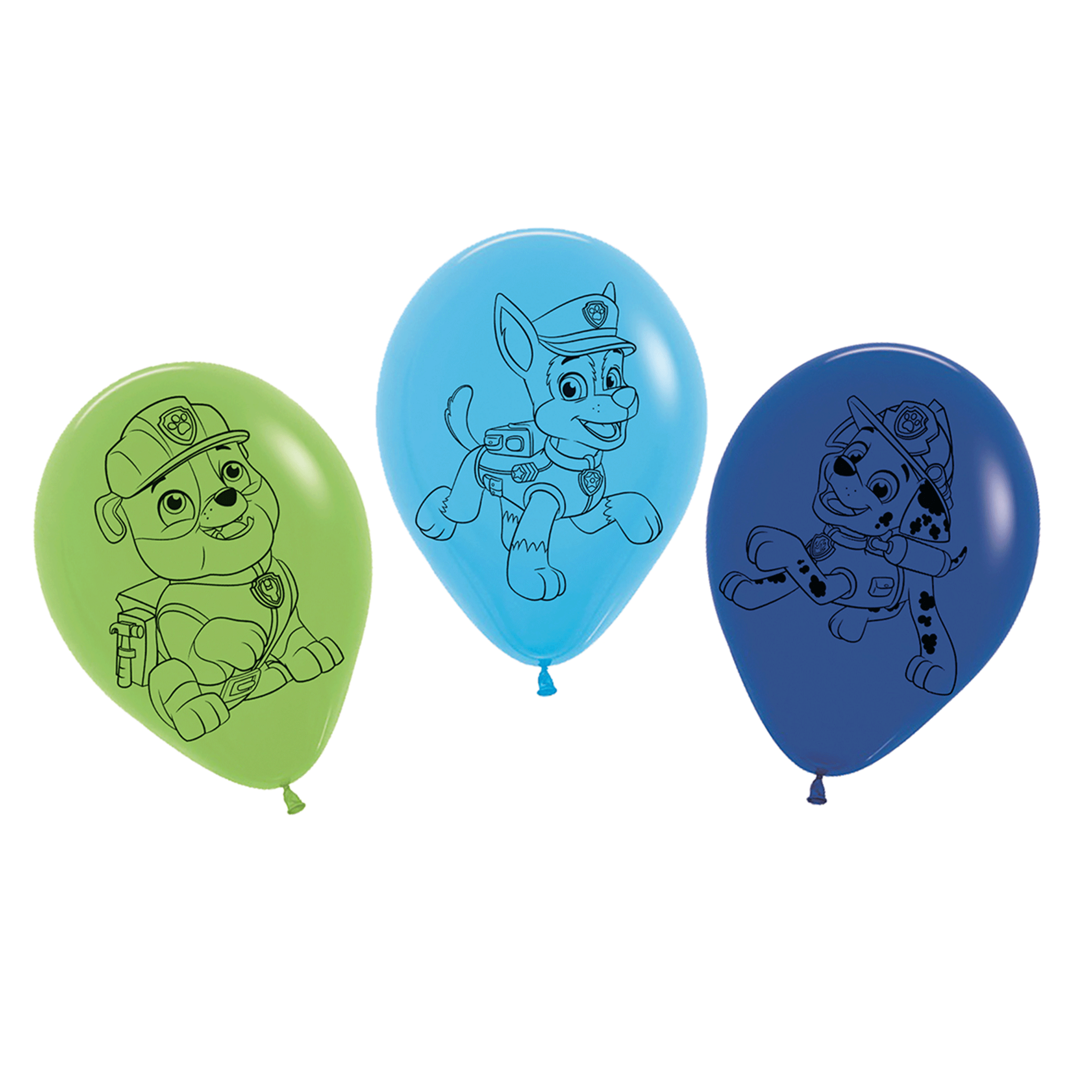 SP1658_01 5x Luftballon Paw Patrol grün/ blau Ø 30 cm