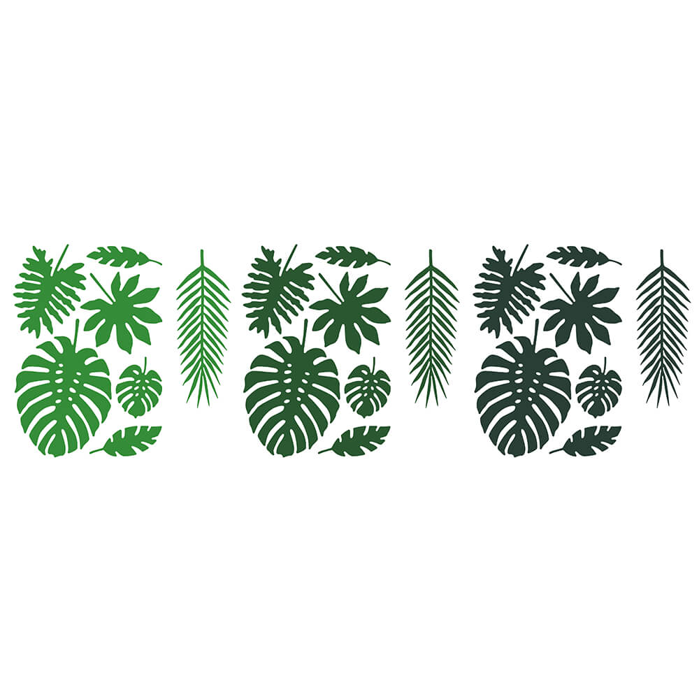 Dekoration Set Aloha - tropische Blätter, 21-teilig, Grün