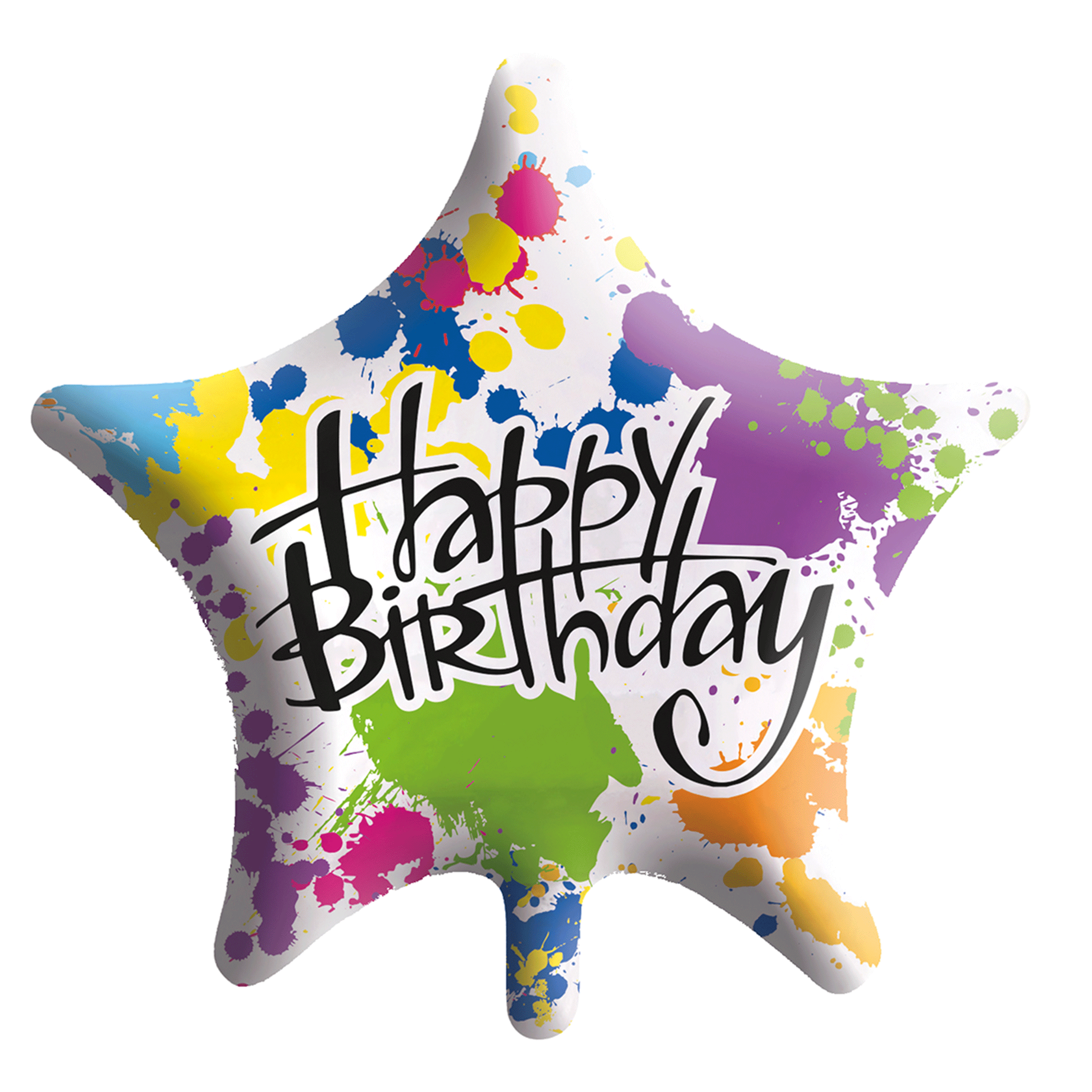 SP1634_01 Folienballon Stern Happy Birthday Ø 45 cm