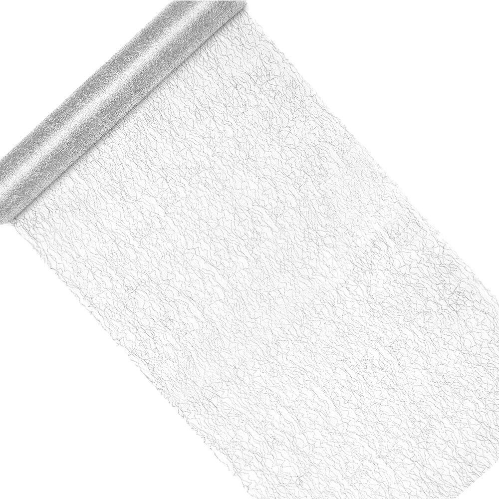 Netz Tischläufer Silber, 0,36cm x 9m