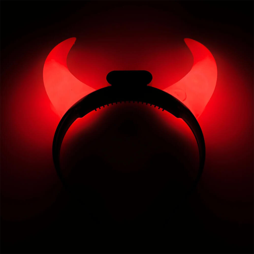 LED Leuchthaarreifen Teufelshörner - Rot