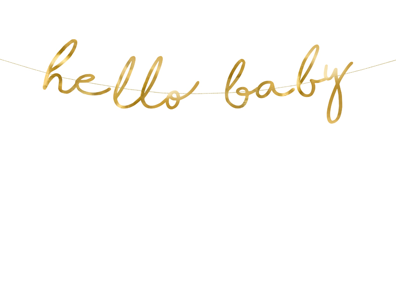 Banner Hello Baby, Gold, 18 x 70cm