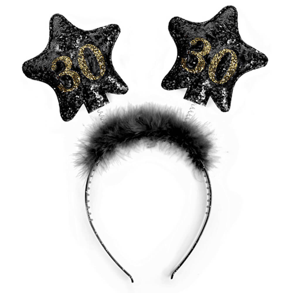 Stirnband mit Sternen 30, Schwarz