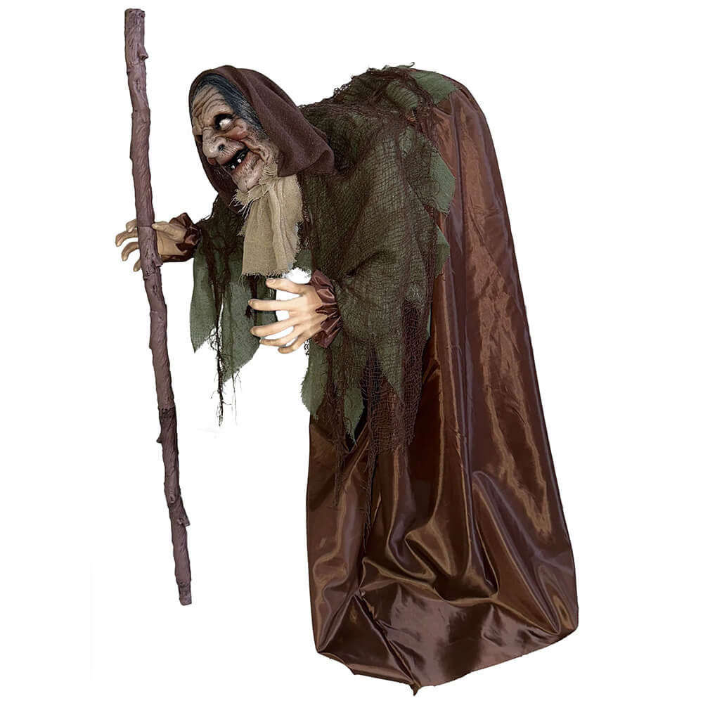 Alte Hexe Animatronic Dekofigur 50 x 100 cm