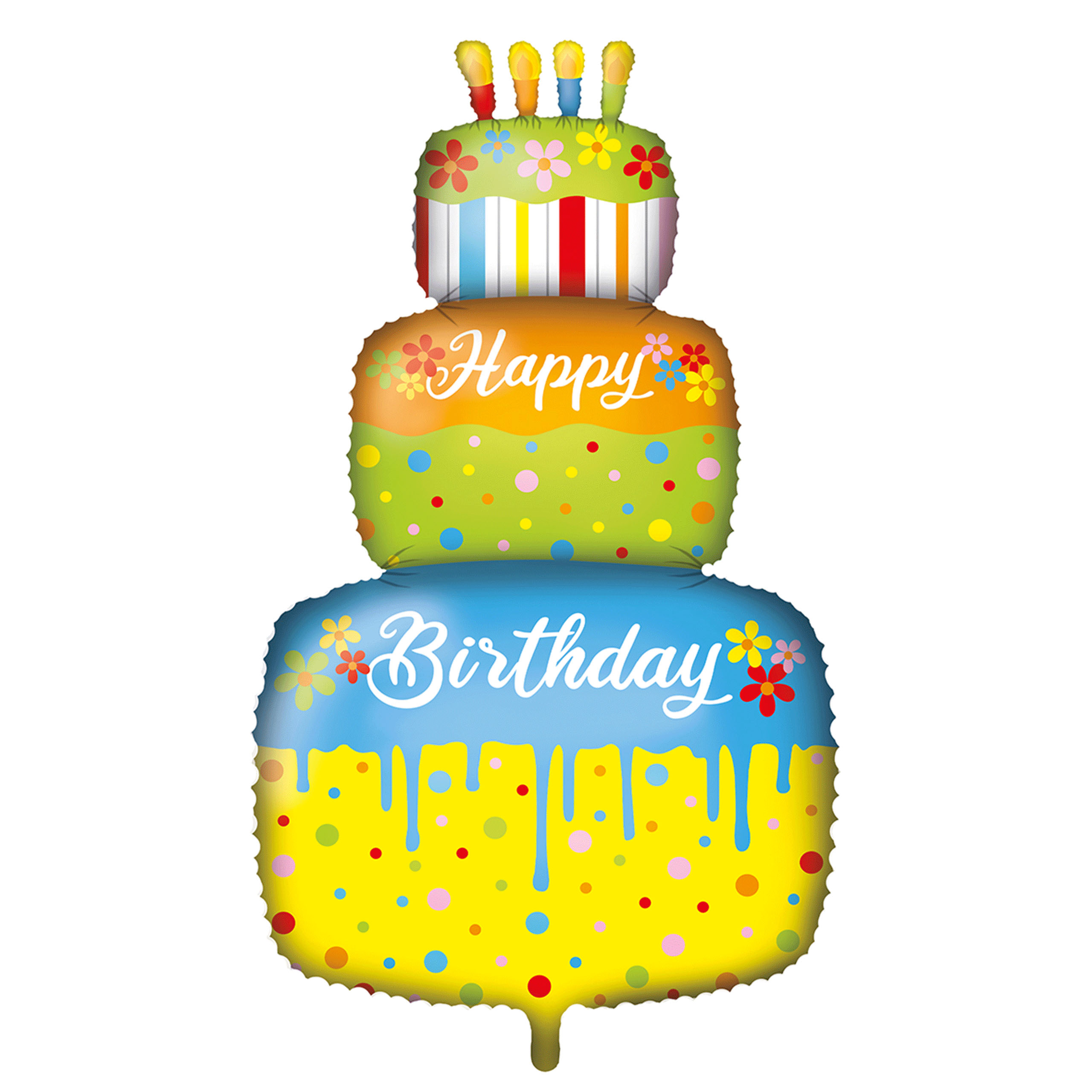 SP1618_01 Folienballon Torte bunt metallic 95 cm