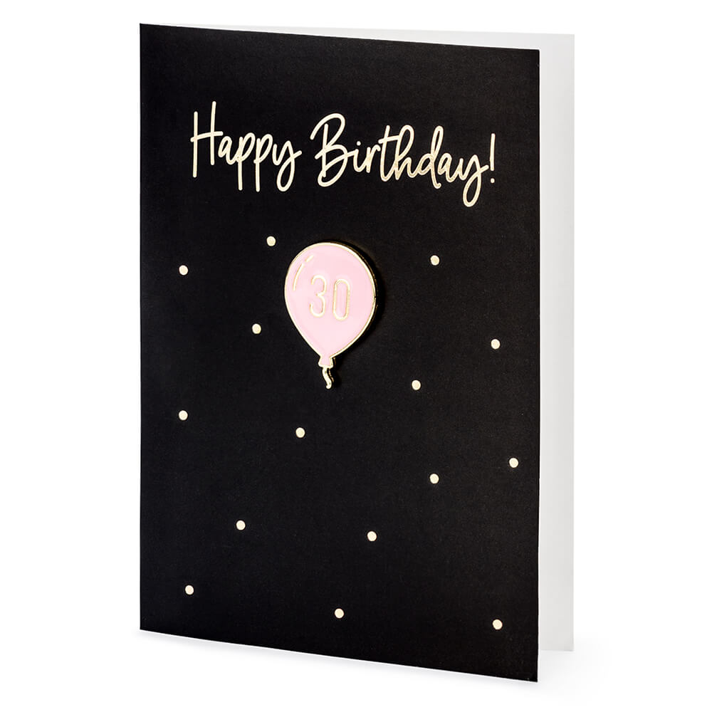 Karte Happy Birthday mit Anstecker