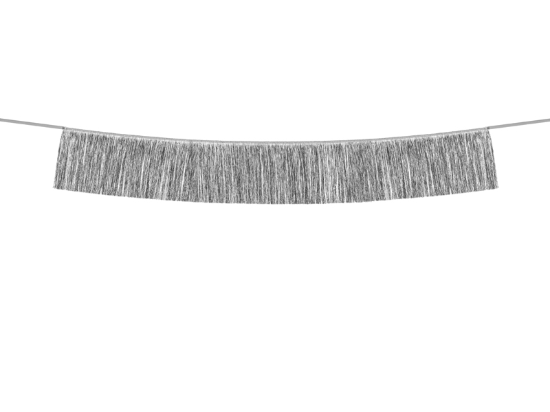 Fransengirlande Silber, 20cm x 135cm