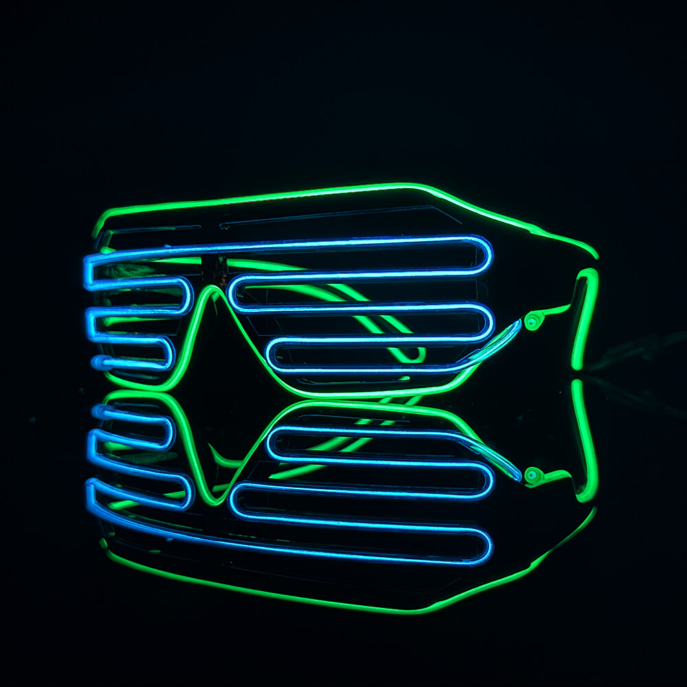 BLINXS EL Neon-Brille, Grün - Blau