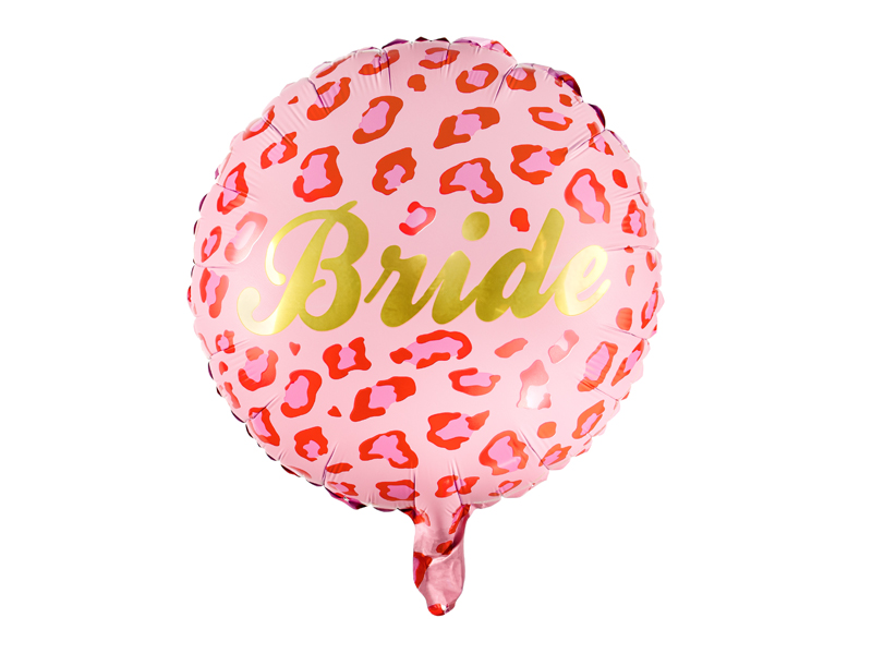 Folienballon "Bride", 45 cm - Leopard-Rot/Pink