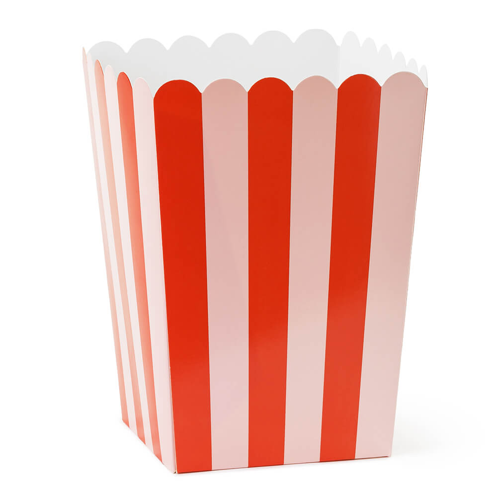 Popcornbox 11x11x15,5 cm rot / rosa, 6 Stk 