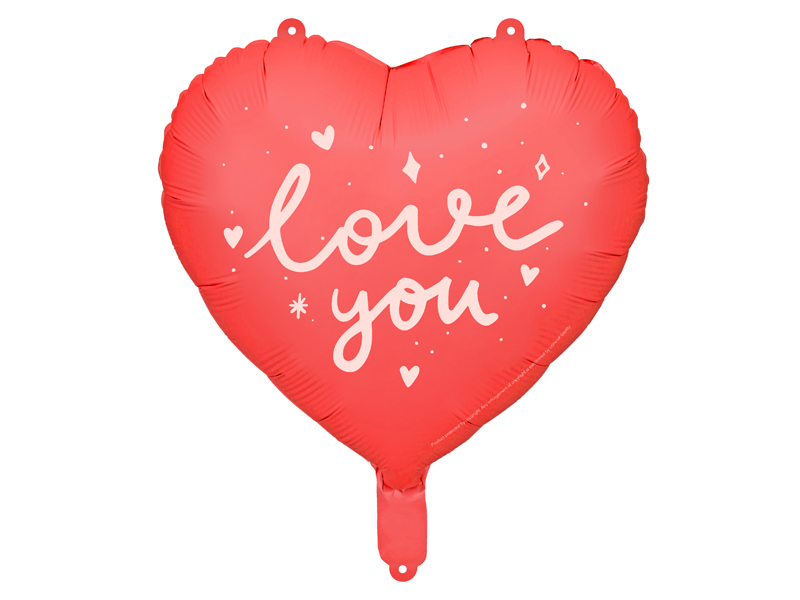 Folienballon Herz ''I love you'', 45 cm, rot