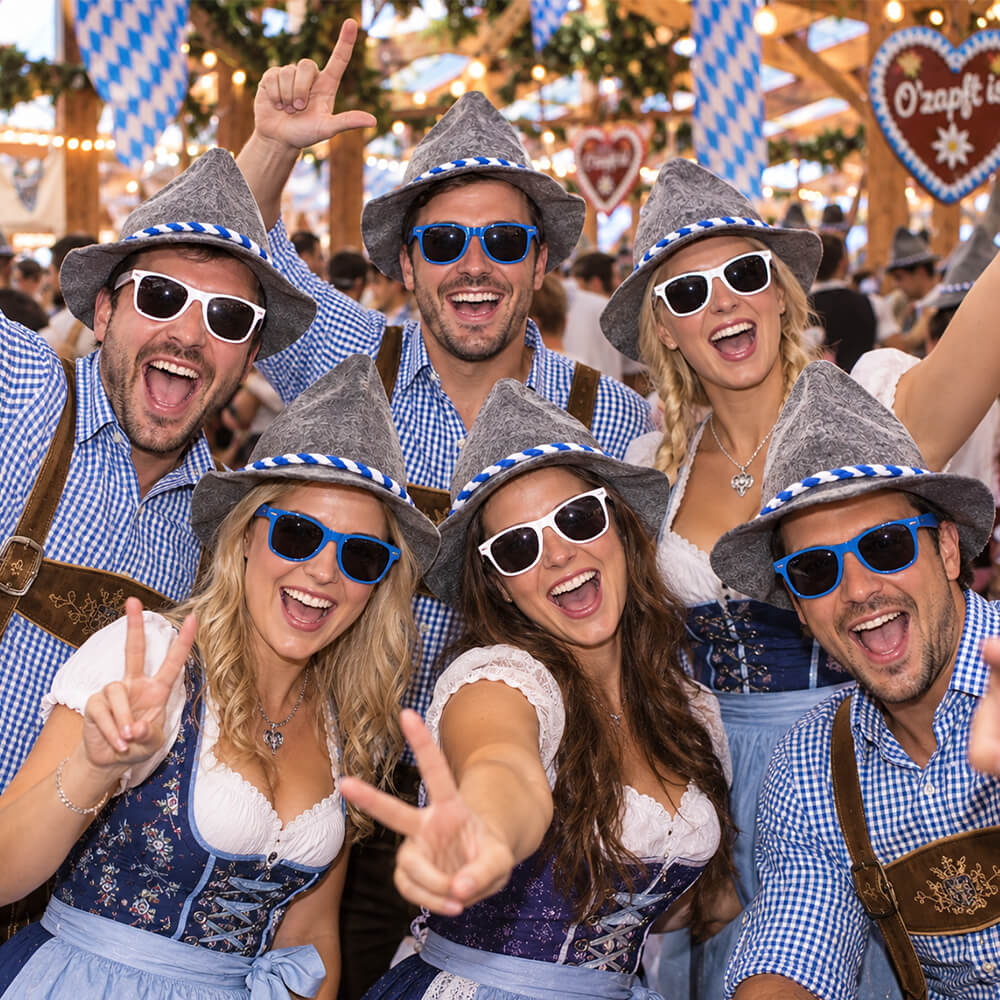 Oktoberfest Hut Seppel Blau / Weiß