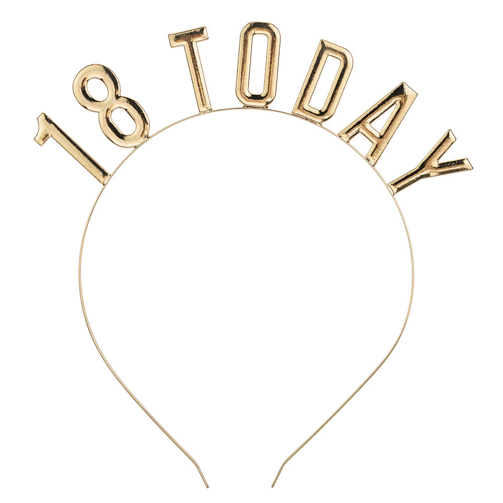 Haarreif „18 TO DAY“ aus Metall, gold