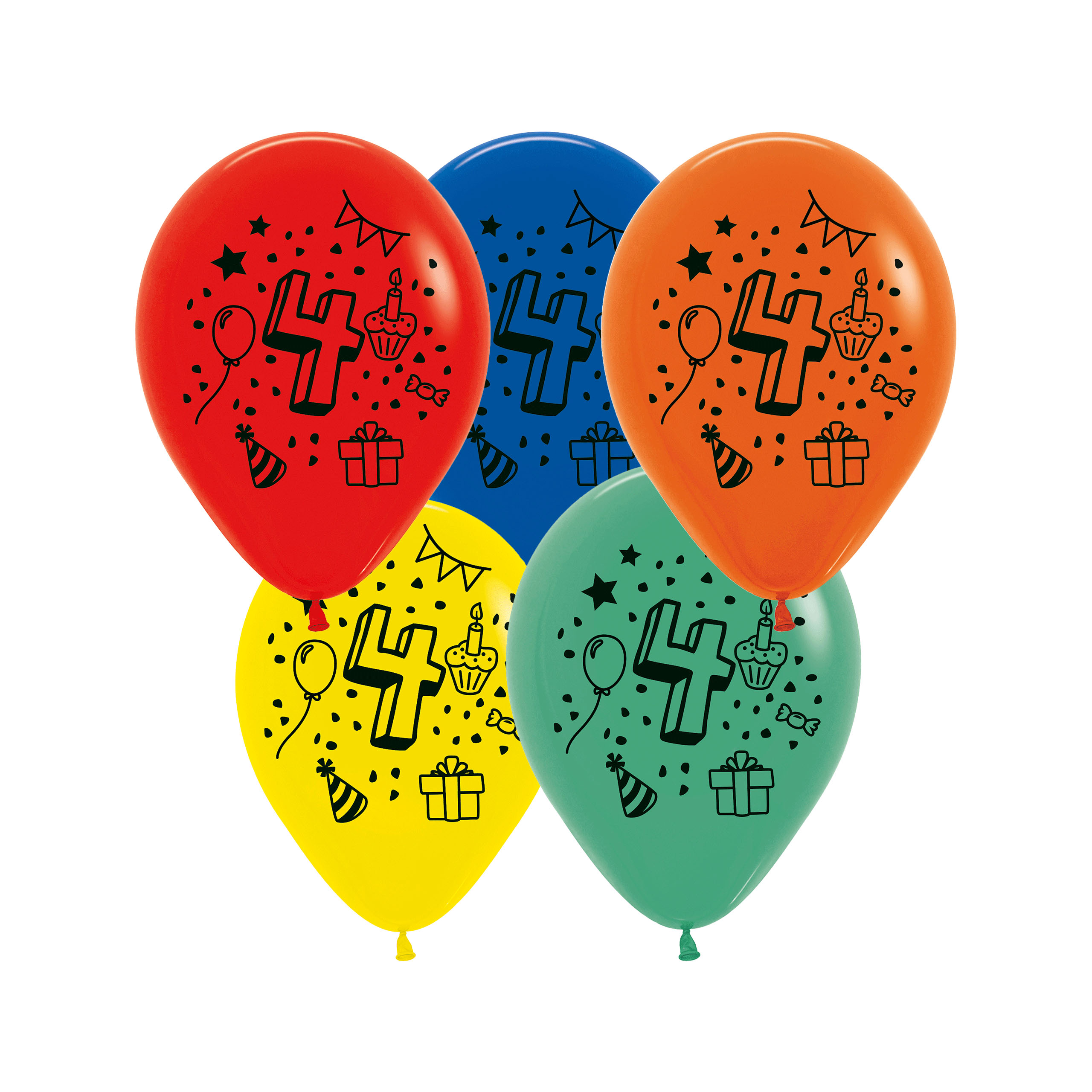 SP1525_019rHVtIhzNgpzO 7x Luftballon Zahl 4 bunt Ø 30 cm