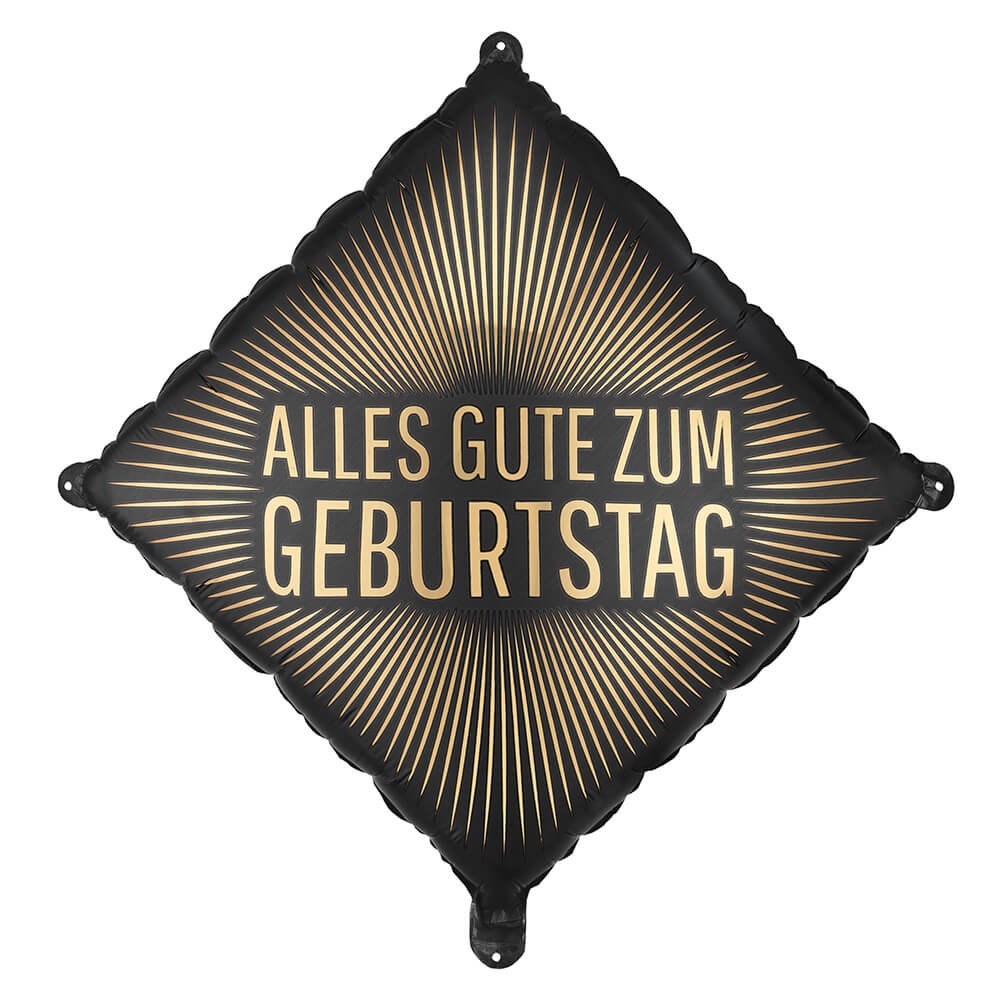 Folienballon Alles Gute zum Geburtstag, 46 x 46 cm, Schwarz