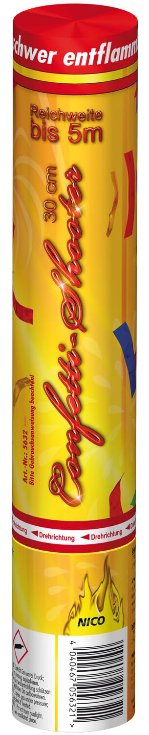 popp Party Popper Multicolor Metallic Konfetti 30cm