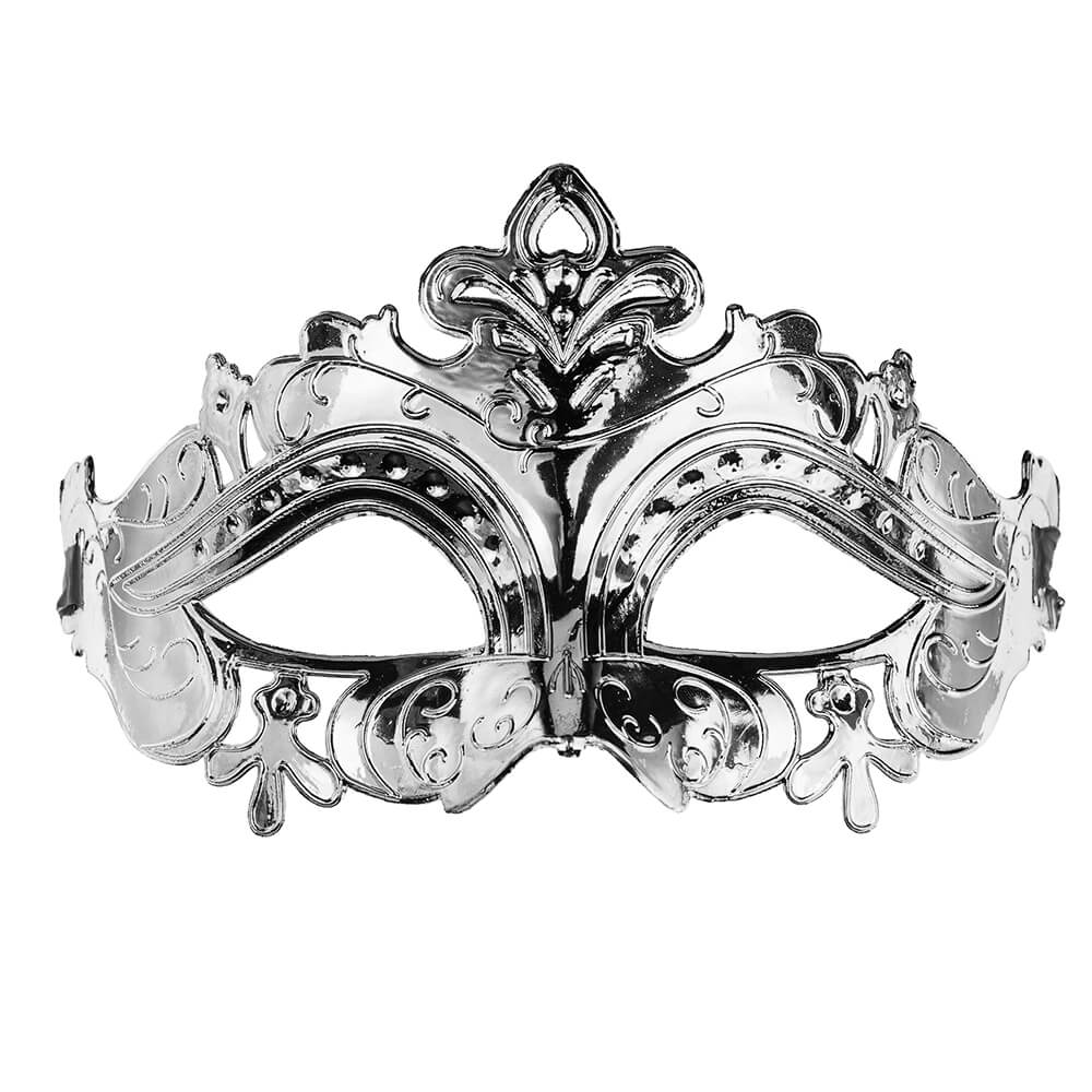 Karnevalsmaske, 17x9 cm, silber Karnevalsmaske, 17x9 cm, silber