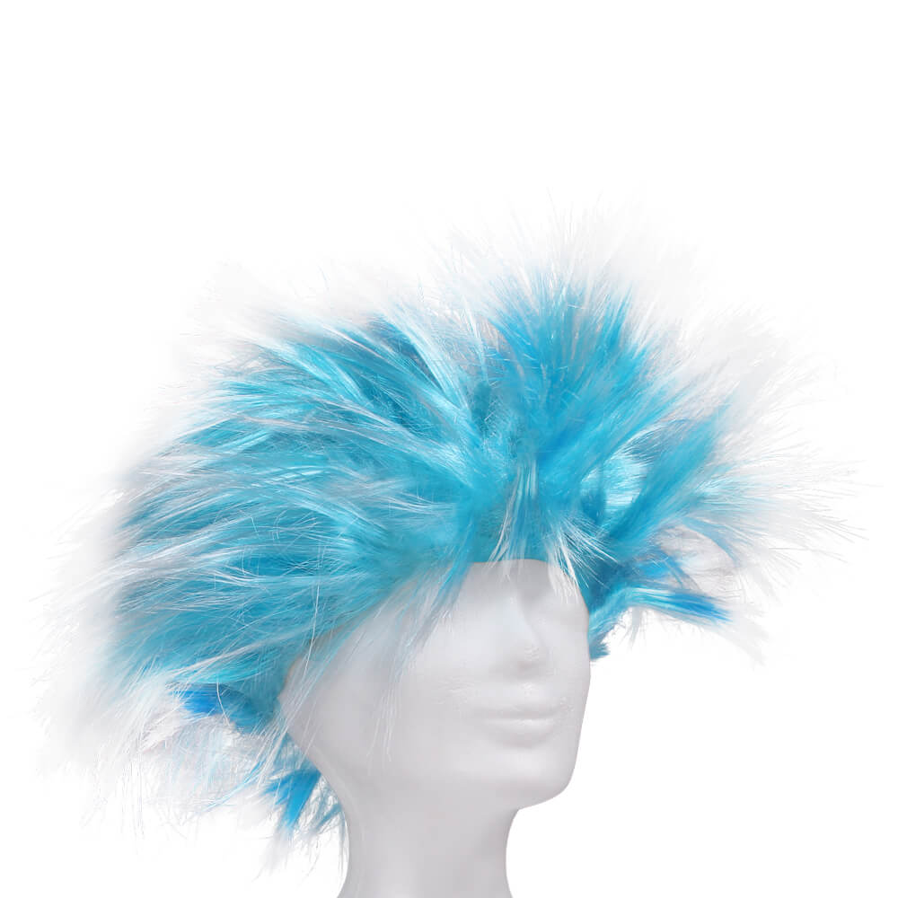 Perücke Punk blau weiß