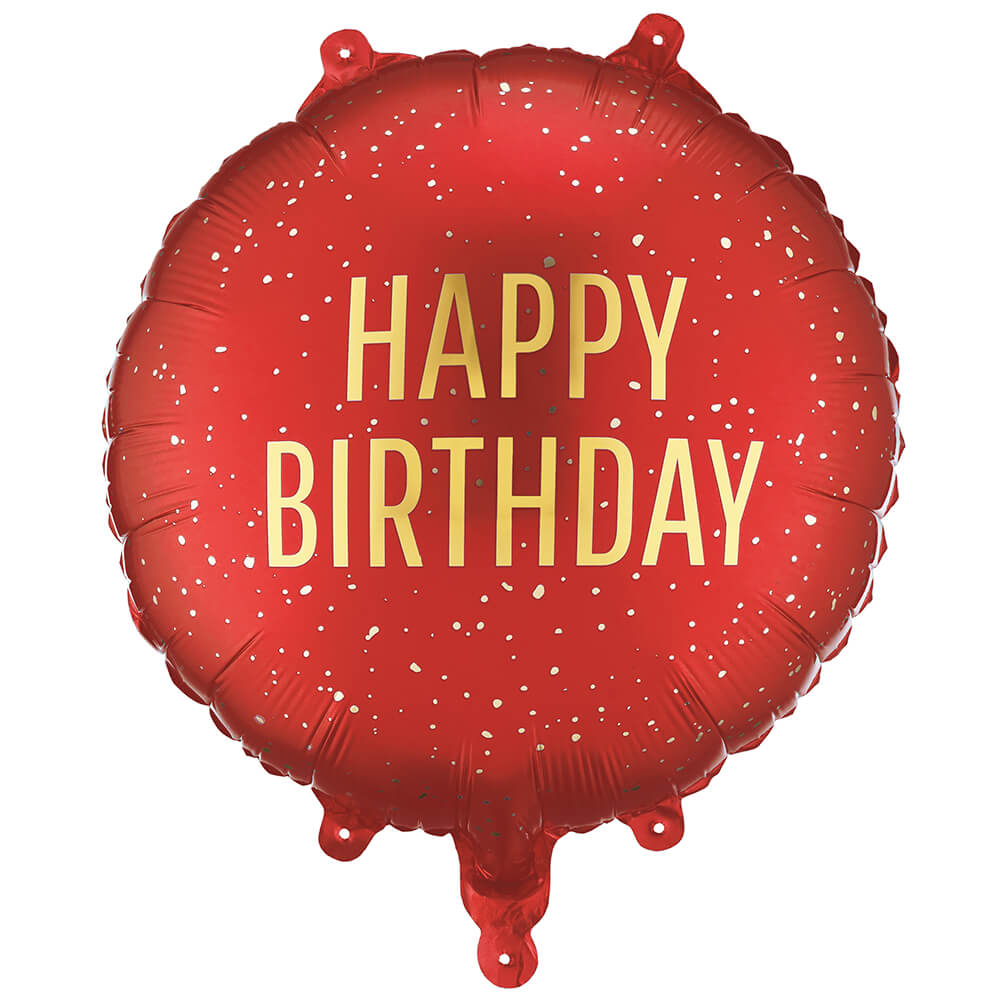 Folienballon Happy Birthday, 35 x 35 cm, Rot