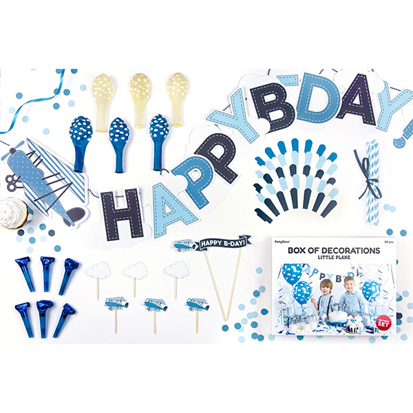 SET1_partyset_little_plane_2 Partyset Flugzeug blau 39 tlg. 6 Personen