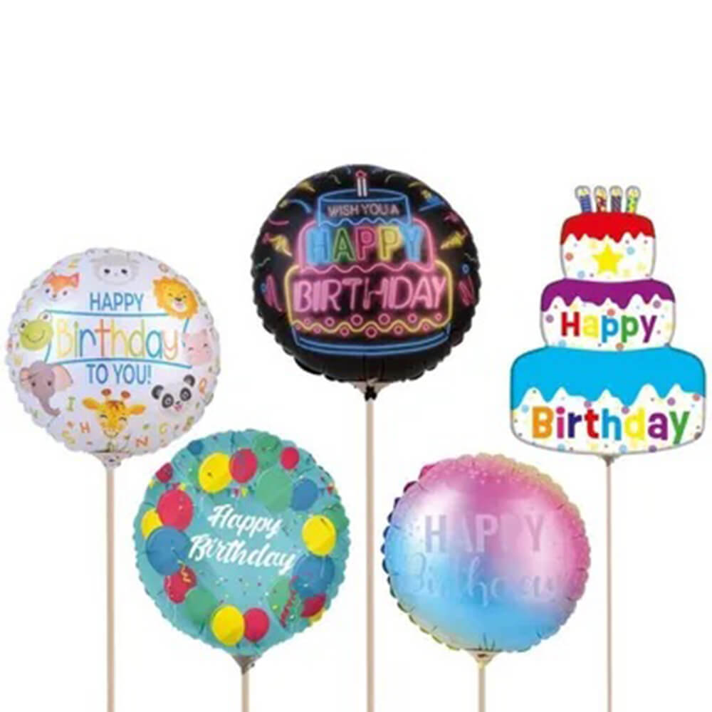 Mini Folienballon, Happy Birthday aufgeblasen