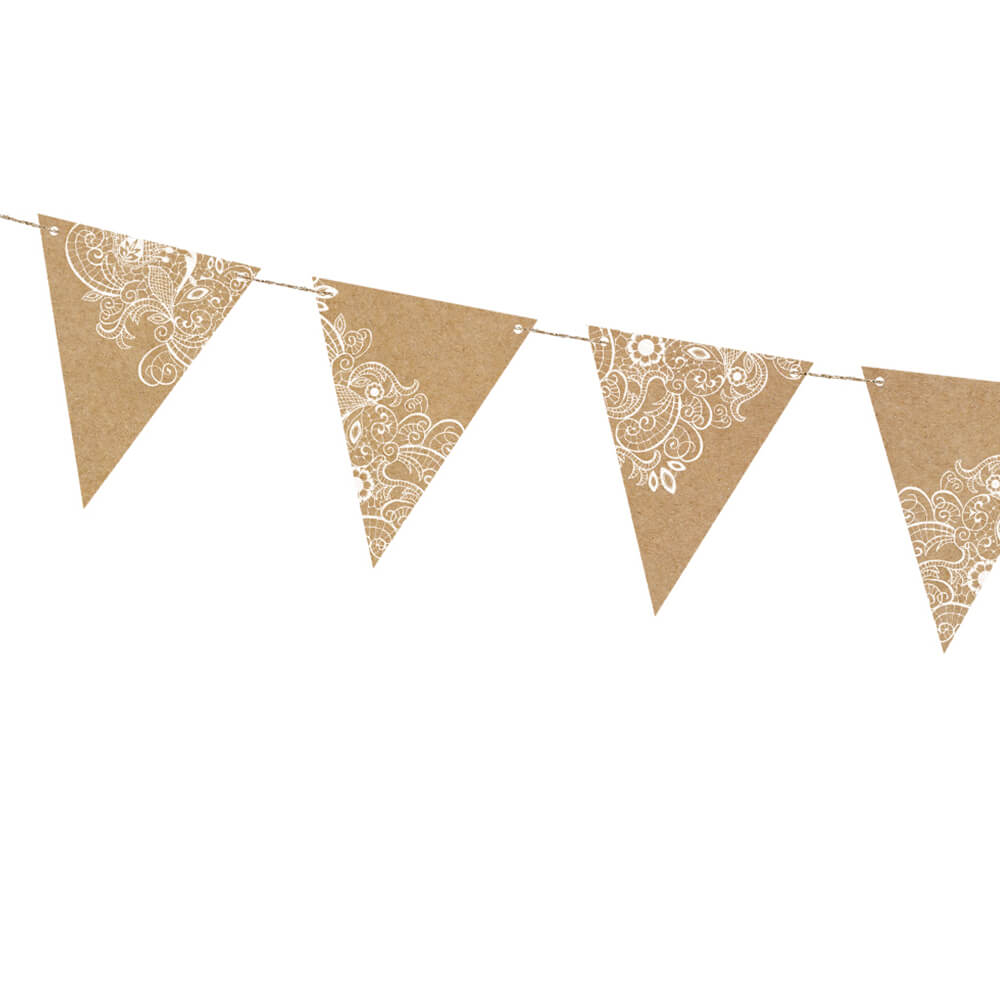 Flaggen-Girlande, Kraftpapier mit Aufdruck, 2,1 m