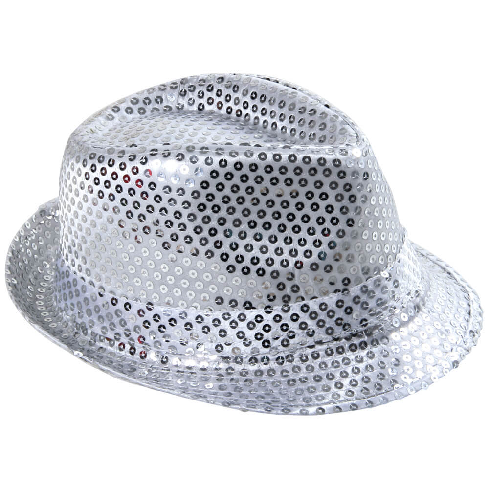 Hut mit Pailletten Silber