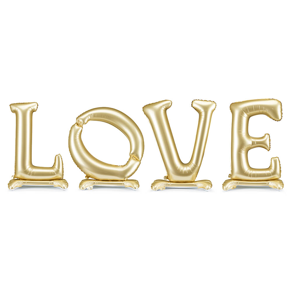 Stehender Folienballon LOVE, 300 x 97 cm, gold