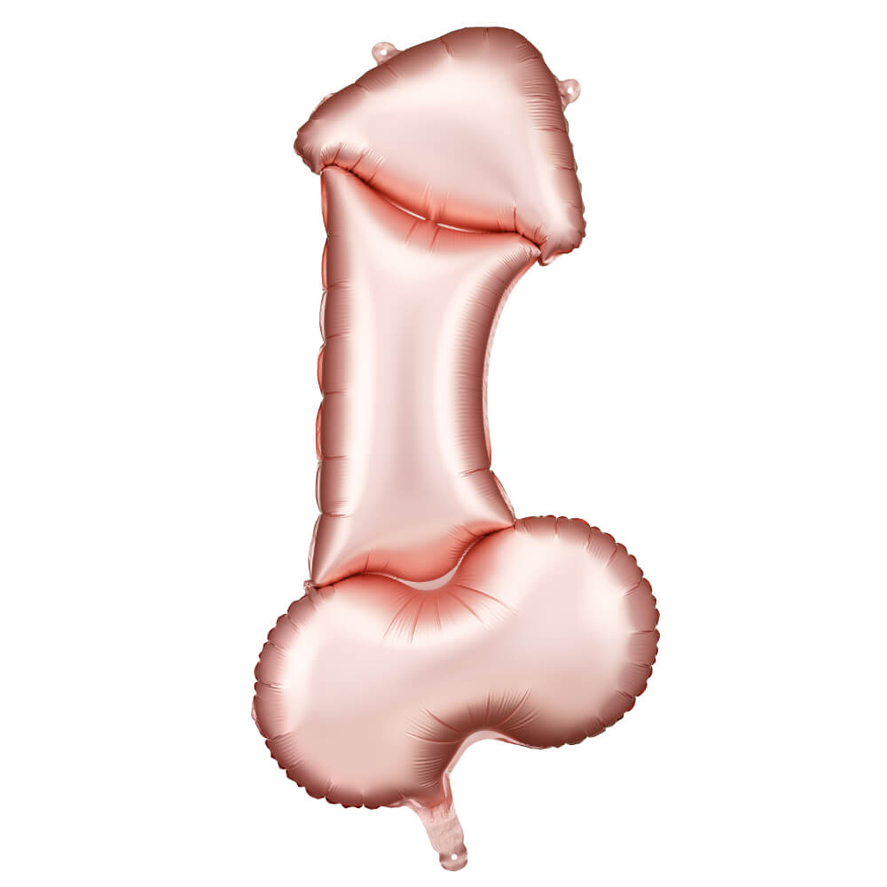 Folienballon Penis, 46 x 88 cm, Roségold