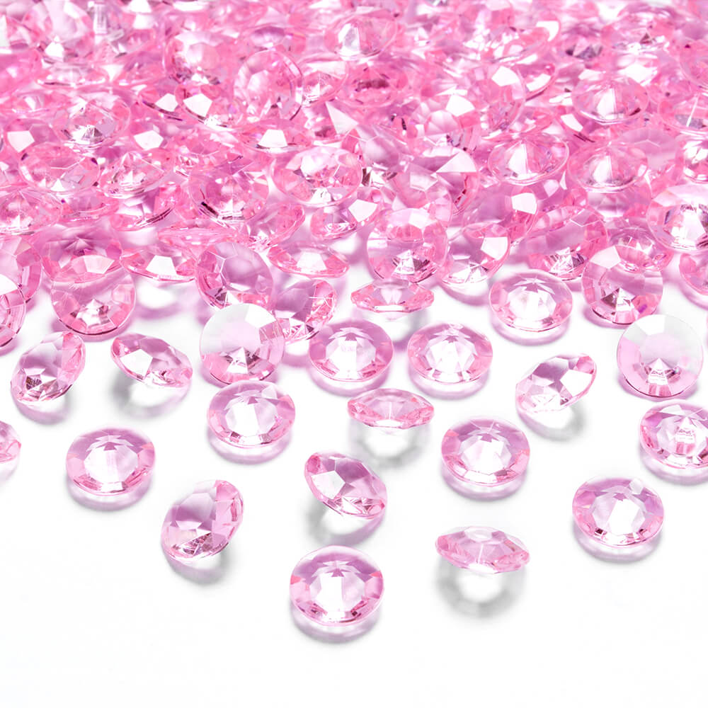 Streudeko Diamanten Hellrosa, 12 mm - 100 Stk